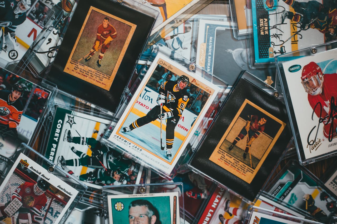 The Art of Drawing Readers In: Your attractive post title goes here A close-up view of assorted vintage and modern hockey trading cards.